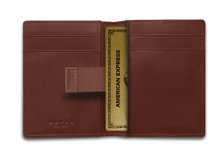 DAVEK SLIM FOLD with mini pen & pull tab - BROWN - Image 6