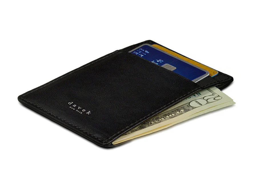 DAVEK SLIM WALLET with mini pen - BLACK - Image 3