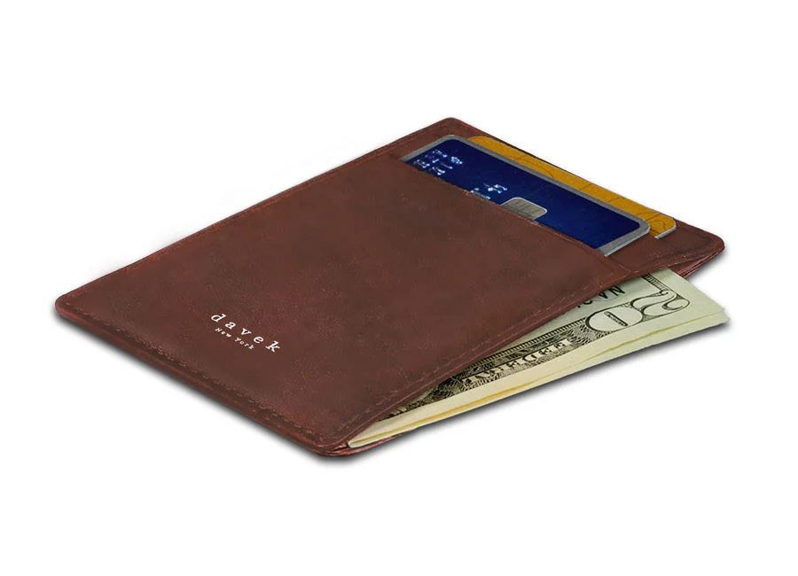 DAVEK SLIM WALLET with mini pen - BROWN - Image 3