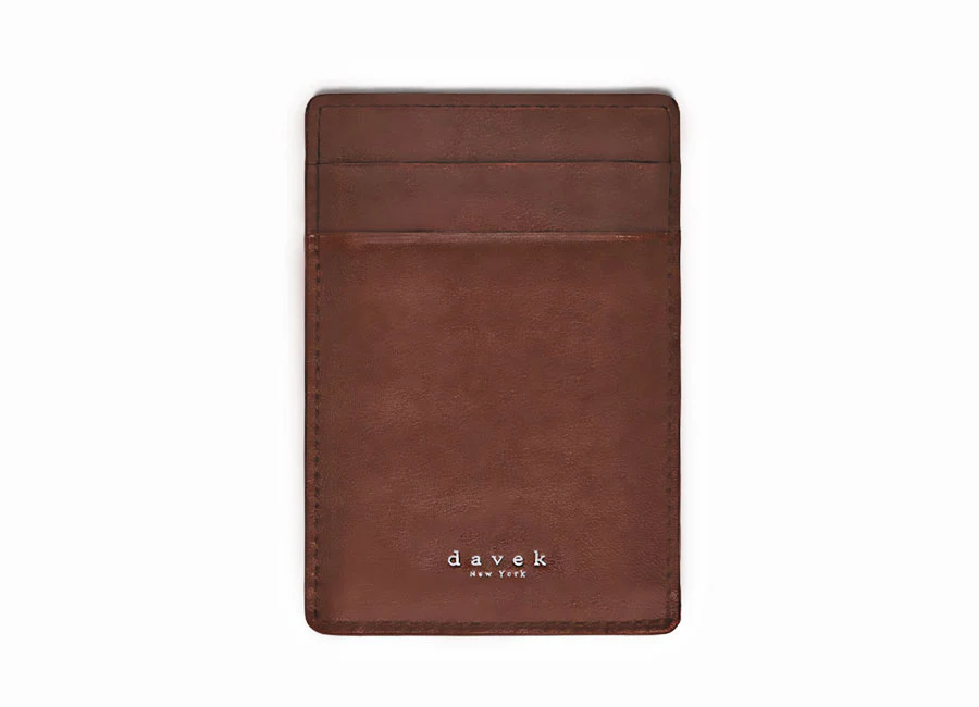 DAVEK SLIM WALLET with mini pen - BROWN - Image 4