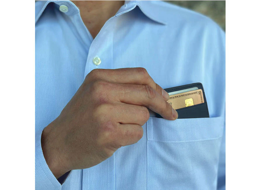 DAVEK SLIM WALLET with mini pen - NAVY - Image 8